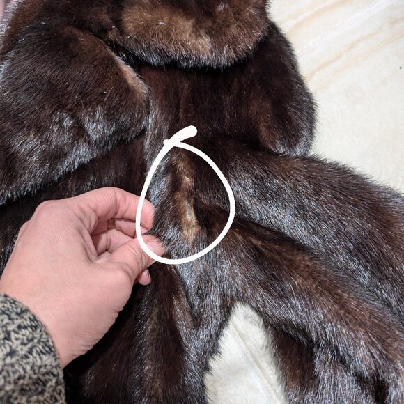 Elegant Brown genuine Mink Fur Coat Size Small 2-4 - Picture 12 of 12